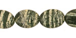 Green Zebra Jasper Flat Oval 16x12mm