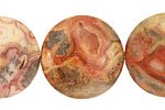 Crazy Lace Agate (red) Puff Coin 30mm