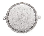 Nunn Design Antique Silver (plated) Raised Tag Grande Circle Link 44x37mm