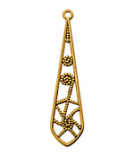 Stampt Antique Gold (plated) Beaded Web Dangle 13x50mm