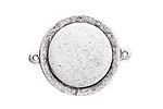 Nunn Design Antique Silver (plated) Raised Tag Small Circle Connector 33x26mm