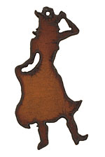 The Lipstick Ranch Rusted Iron Cowgirl Pendant 32x68mm