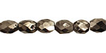 Golden Pyrite (silver tone) Irregular Faceted Flat Oval 10-11x7-8mm