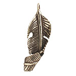 Saki White Bronze Spiral Leaf Pendant 16x46mm