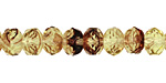 Czech Glass Smoky Lemon Quartz Fire Polished Rondelle 6x9mm