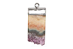 Amethyst Slice Pendant Set in Silver (plated) 12-13x27-29mm