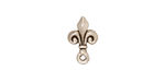 TierraCast Antique Silver (plated) Fleur de Lis Ear Post 9x14mm
