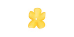Matte Topaz Lucite Hibiscus Flower 3x11-14mm