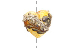 Grace Lampwork Ivory & Brown Heart 19-20mm