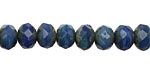 Czech Glass Aquamarine Sky Picasso Fire Polished Rondelle 6x9mm