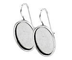 Nunn Design Antique Silver (plated) Large Oval Frame Earring 16x20mm