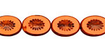 Czech Glass Pumpkin Picasso Oval w/ Star Window 14x10mm