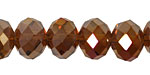 Dark Topaz AB Crystal Faceted Rondelle 14mm