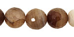 Amber Line Agate Faceted Round 14mm