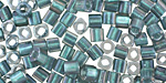 TOHO Crystal (with Teal Lining) Cube 4mm Seed Bead