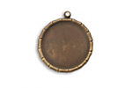 Vintaj Natural Brass Small Bamboo Circle Bezel Pendant 21mm