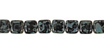 Czech Glass Jet Picasso 2-Hole Tile 6mm