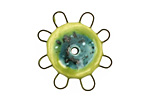 Jangles Ceramic Chartreuse, Turquoise Small Pinwheel 27-28mm