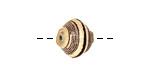 African Paper (cream, chocolate) Bicone 12x13mm