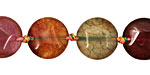 Rainbow Snakeskin Agate Faceted Puff Coin 14mm