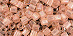 TOHO Transparent Rainbow Rosaline Cube 4mm Seed Bead