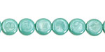 Czech Glass Luster Turquoise Coin 8mm