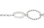 Silver (plated) Roped Oval & Horse Eye w/ Rollo Chain