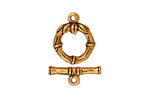TierraCast Antique Gold (plated) Bamboo Toggle Clasp 17x14mm, 17mm Bar