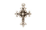 TierraCast Antique Silver (plated) Fleur Cross Charm 18x26mm