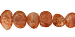 Sunstone (dark) Flat Polished Pebble (side drilled) 8-10x11-16mm