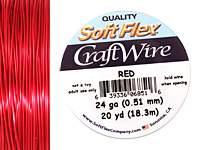 Soft Flex Red Craft Wire 24 gauge, 20 yards