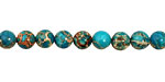 Ocean Blue Impression Jasper Round 6mm