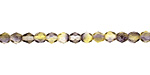 Czech Fire Polished Glass Dual Coated Blueberry/Lemon Round 4mm