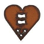The Lipstick Ranch Rusted Iron Heart Button w/ Holes 42mm