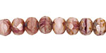 Czech Glass Black Cherry Cream Fire Polished Rondelle 6x9mm