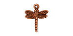 TierraCast Antique Copper (plated) Dragonfly Charm 16x19mm