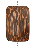 Patikan Wood Faceted Rectangle Pendant 50x34mm