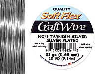 Soft Flex Non-Tarnish Silver Craft Wire 22 gauge, 10 yards