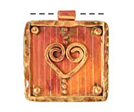 Patricia Healey Copper Heart Frame Pendant 31x36mm