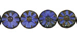 Czech Glass Denim Dreams Flower Window Coin 12mm