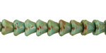 Czech Glass Picasso Blue Green Bellflower 6x7mm