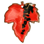 C-Koop Enameled Metal Rustic Red Large Maple Leaf 40x46mm