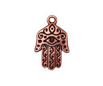 TierraCast Antique Copper (plated) Hamsa Pendant 17x26mm