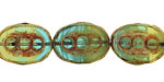 Czech Glass Sunny Coast Dotted Window Oval 18x13mm