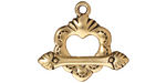 TierraCast Antique Gold (plated) Sacred Heart Toggle Clasp 18x25mm