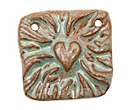 Gaea Ceramic Robin Egg Flames of Love Link 32mm