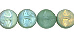 Czech Glass Luster Teal (matte) Moon Face 13mm