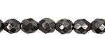 Czech Fire Polished Glass Hematite Round 8mm