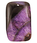Black & Purple Agate Rectangle Pendant 35x55mm