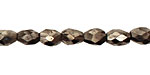 Golden Pyrite (silver tone) Irregular Faceted Flat Oval 8-10x5-6mm
